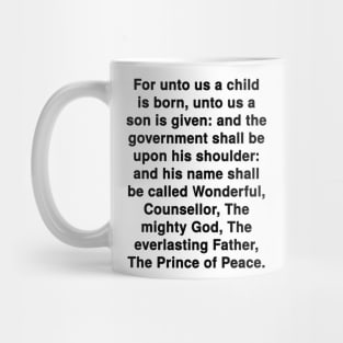 Isaiah 9:6  KJV Bible Verse Typography Mug